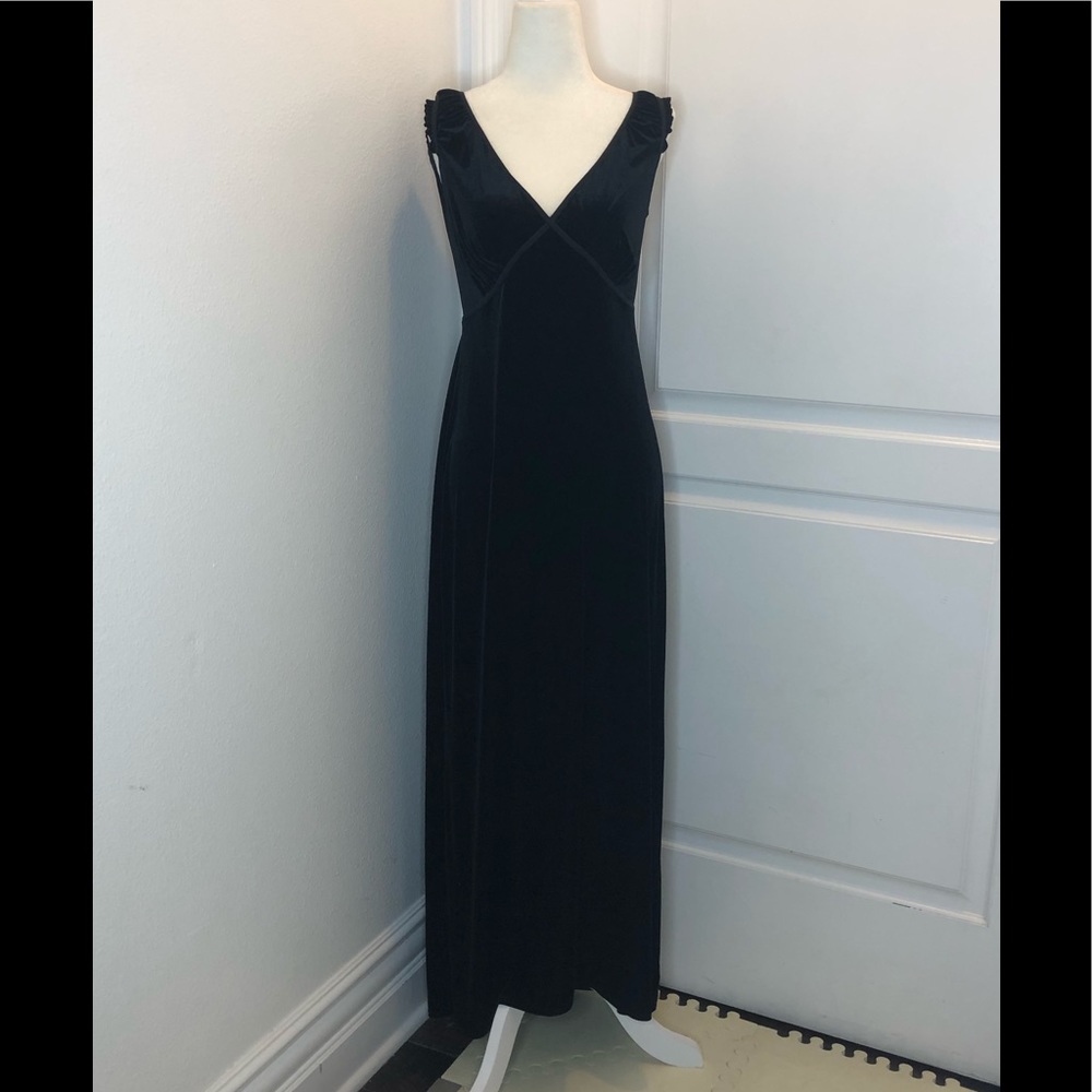 Max Studio velvet v neck maxi dress